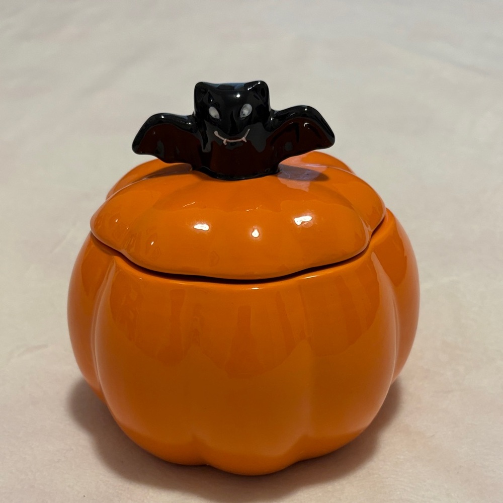 Target Halloween Pumpkin Container with Black Bat Top